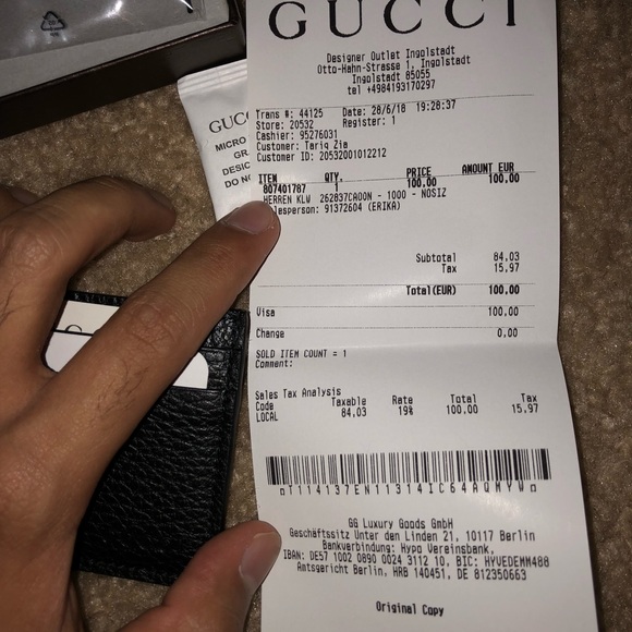 100% Authentic Black Leather Gucci Cardholder - Picture 7 of 7